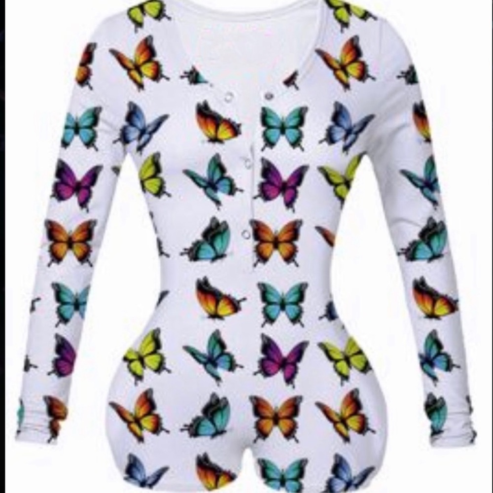 White butterfly onesie
